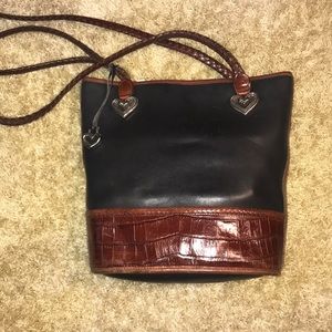 Brighton black/brown tote bag with silver hearts